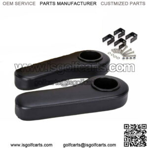 Golf Cart Rear Seat Armrest with Cup Holder for Club Car EZGO Yamaha Black