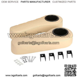 Rear Seat Golf Cart Armrest with Cup Holder for Club Car EZGO Yamaha No Drilled