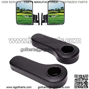 Golf cart Side Mirrors & Golf Cart Rear Seat Kit Arm Rest Set with Cup Holder for Golf Carts EzGo Yamaha
