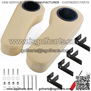 Golf Cart Armrest with Cup Holder for EZGO Club Car Yamaha - Upgrade Support Frame/No Drilling Required - Just Only Fit 1.0" Square Tube Frame