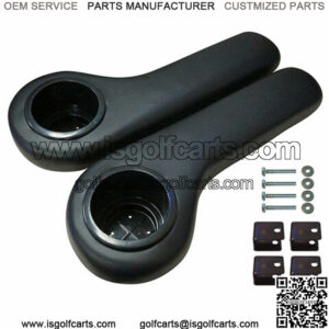 BLACK Golf Cart Cup Holder Rear Seat Arm Rest Cushion - Fits EZGO / Club Car / Yamaha