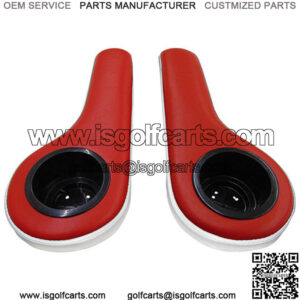 Red/ Golf Cart Cup Holder Rear Seat Arm Rest Cushion (Fits EZGO, Club Car & Yamaha)