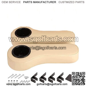 Golf Cart Armrest with Cup Holder, Black Arm Rests for Rear Seat Kit for EZGO/Yamaha/Club CAR Upgrade Support Frame Golf Cart Armrest Sets No Drilling