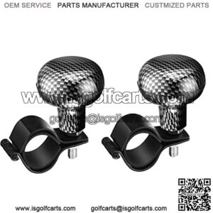 2 Pieces Steering Wheel Spinner Knob Vehicle Steering Wheel Turn Ball Knob Suicide Power Handle Accessories for Cars, Trucks, Tractors, Boats, Golf Cart, Black and Carbon Color(Novel Style)
