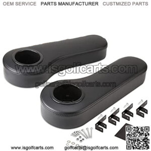 Universal Golf Cart Rear Seat Armrest with Cup Holder for EZGO, Club Car, Yamaha, Set of 2