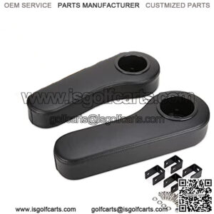 Golf Cart Rear Seat Armrests with Cup Holder for Club Car EZGO Yamaha, with Non-Drilling Brackets