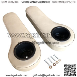 Club Car Precedent Golf Cart Rear Seat Arm Rest Cushion Cup Holder - Beige/Buff