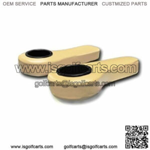 Golf Cart Rear Seat Arm Rests with Cup Holders - Beige