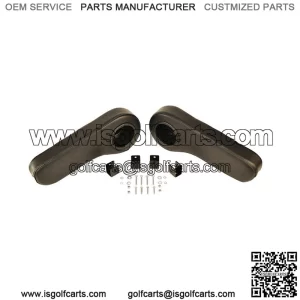 Black Golf Cart Rear Seat Arm Rests w/ Cup Holders- No Drilling Required!!!
