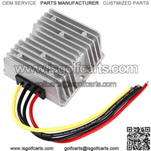 DC to DC Voltage Reducer Step Down Waterproof Voltage Regulator Buck Converter for Golf Cart Club Car (48V to 12V 10A)