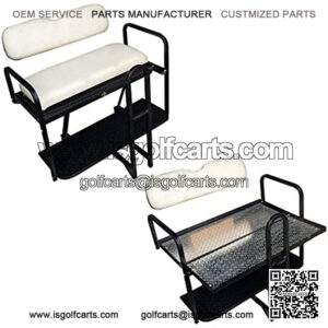 Performance Plus Carts Club Car Precedent Golf Cart Rear Flip Back Seat Kit - Factory Off White
