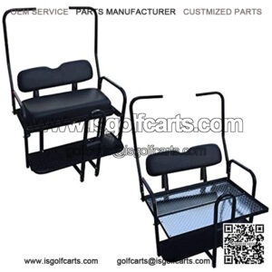 Performance Plus Carts Club Car DS Golf Cart Rear Flip Back Seat Kit for 1982-2000.5 - Black