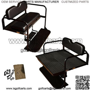 Performance Plus Carts Club Car DS Golf Cart Flip Folding Rear Back Seat Kit - Black