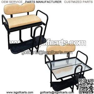 Performance Plus Carts TXT Golf Cart Rear Flip Back Seat Kit - Factory Tan (Fits 1995-2013)