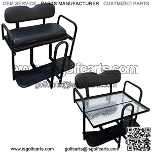 TXT Golf Cart Rear Flip Back Seat Kit - Factory Black