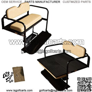 Performance Plus Carts Yamaha G14, G16, G19, G22 Golf Cart Flip Folding Rear Back Seat Kit - Tan