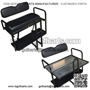 Performance Plus Carts Club Car Precedent Golf Cart Rear Back Seat Kit - Factory Black