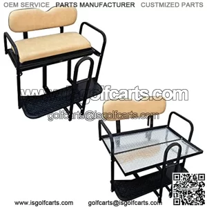 Performance Plus Carts TXT Golf Cart Rear Back Seat Kit - Factory Tan (Fits 1995-2013)