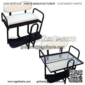 Performance Plus Carts Rear Seat Kit for TXT/Medalist/PDS Model Golf Cart - Oyster White Cushions