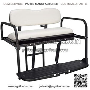 TXT Golf Cart Folding Rear Back Seat Kit - White