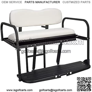 Gusto DS Golf Cart Flip Folding Rear Back Seat Kit - White