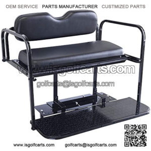 unlimited Precedent (04-Up) Golf Cart Rear Flip Seat Kit with Steel Frame (Black)