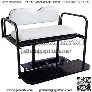 buggies unlimited DS (00.5-Up Models) Golf Cart Rear Flip Seat Kit with Steel Frame (White)