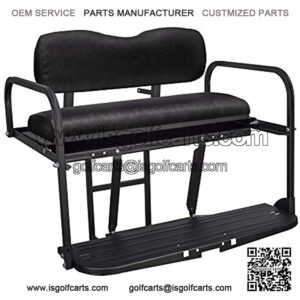 Precedent Golf Cart Flip Folding Rear Back Seat Kit - Black