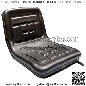 Lawn Mower Tractor Seat with Back Rest, Garden Tractor UTV/ATV Seat PVC Universal Mount, Sliding Track, a Drain Hole, Thick-Padded, Adjustable Waterproof (Black)