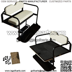 Performance Plus Carts Yamaha Drive G29 Golf Cart Flip Folding Rear Back Seat Kit - Stone