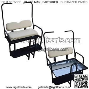 Performance Plus Carts Club Car DS Golf Cart Rear Flip Back Seat Kit for 1982-2000.5 - Factory Buff - Light Tan
