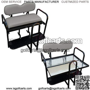 Performance Plus Carts Yamaha G29 Drive Golf Cart Rear Flip Back Seat Kit - Factory Stone Grey (Fits 2006-2016)