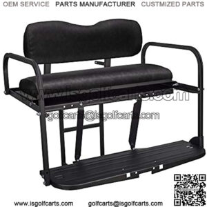 EZGO RXV Golf Cart Flip Folding Rear Back Seat Kit - Black