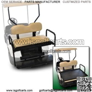 EZGO TXT Golf Cart Rear Flip Flop Seat Kit - Color: TAN