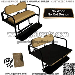 Club Car DS (00.5-Up Models) Golf Cart Rear Flip Seat Kit with Steel Frame