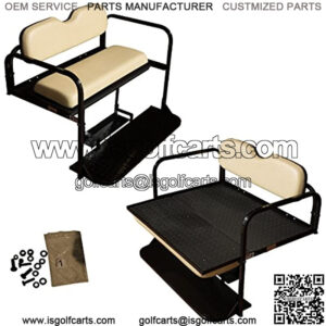 Performance Plus Carts Club Car Precedent Golf Cart Flip Folding Rear Back Seat Kit - Buff Cushions