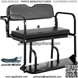 Golf Cart Rear Seat, Club Car Rear Seat for Yamaha G2 & G9 Gas/Electric Golf Cart, Heavy Duty Golf Cart Back Seat 1102 lbs Capacity, Black Steel Golf Cart Flip Folding Rear Back Seat Kit