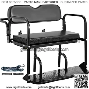 Golf Cart Rear Seat, Club Car Rear Seat for Yamaha G2 & G9 Gas/Electric Golf Cart, Heavy Duty Golf Cart Back Seat 1102 lbs Capacity, Black Steel Golf Cart Flip Folding Rear Back Seat Kit