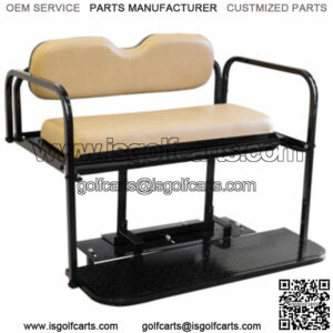 Club Car Precedent Golf Cart Flip Folding Rear Back Seat Kit for 2004-Up - Buff