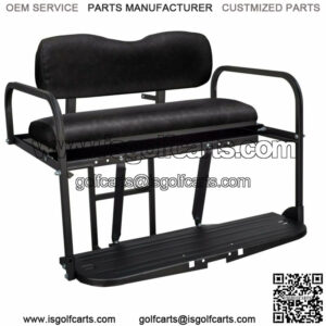 EZGO Marathon Pre-1994 Golf Cart Flip Folding Rear Back Seat Kit - Black