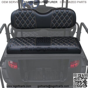 Rear Black Golf Cart Diamond Seat Cover Kit Golf Cart Club Car EZGO Yamaha
