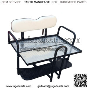 Rear Flip seat kit for EZGO Golf Cart Medalist / TXT model(White) with grab bar