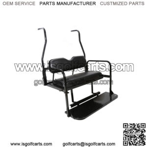 Folding Rear Flip Back Seat Kit For 2000-2013 Club Car Golf Cart DS Black