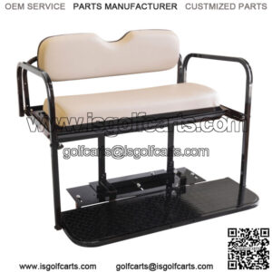 EZGO RXV Golf Cart Flip Folding Rear Back Seat Kit, 2008 & Up - Stone Cushions