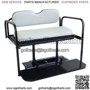 EZGO TXT (1995-Up) Golf Cart Flip Folding Rear Back Seat Kit - Oyster White