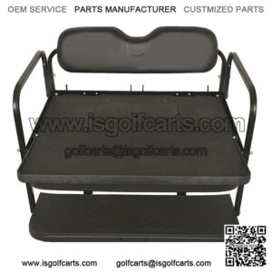 Universal Custom Colors Golf Cart Rear Flip Seat Kit Plastic - Black
