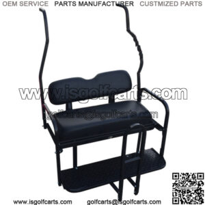 Club Car DS Golf Cart Rear Seat Kit (1982 - 2013 models) - BLACK (Flip Seat w/ Cargo Bed & Free Grab Bar)