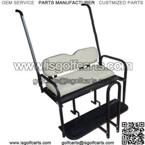 Yamaha G14 / G16 / G19 / G22 Golf Cart Rear Seat Kit - (Matches Factory front seats) - Flip Seat w/ Cargo Bed & FREE Grab Bar