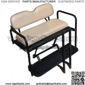 EZGO RXV Golf Cart Rear Seat Kit - Stone/(Matches Factory front seats) - Flip Seat w/ Cargo Bed & FREE Grab Bar