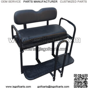 EZGO TXT / Medalist / PDS Golf Cart Rear Seat Kit - BLACK (Flip Seat w/ Cargo Bed & FREE Grab Bar)
